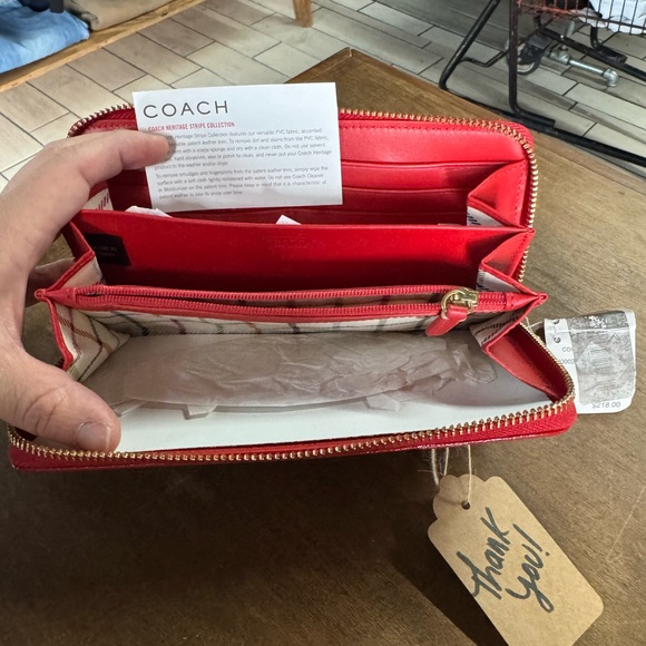 Coach Red and Tan Wallet - Picture 5 of 5